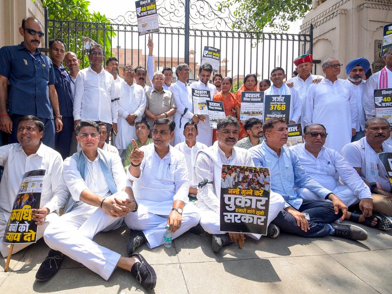 First day of Rajasthan Assembly: Congress stages sit in, demands education minister's resignation