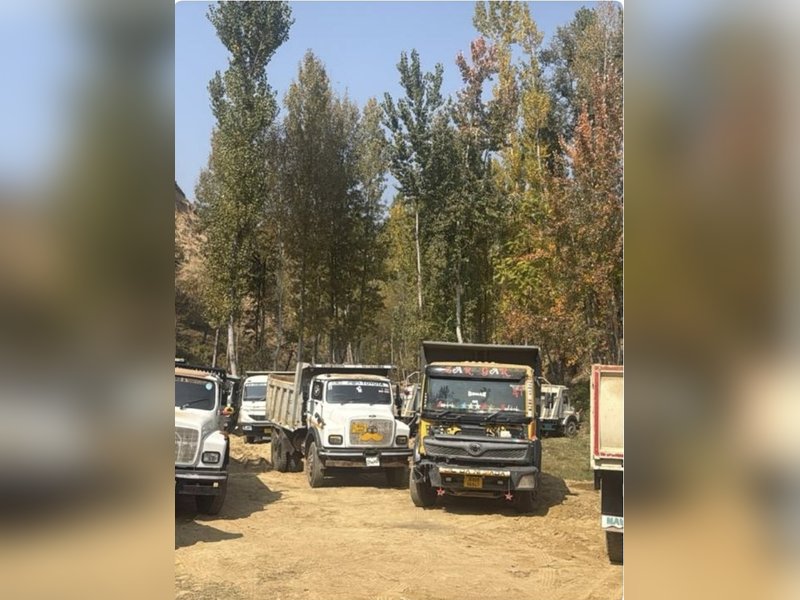 J&K's Pulwama police seize 23 trucks, excavator in operation against illegal mining
